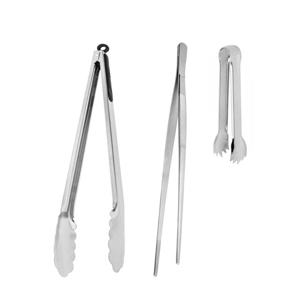 Pegador de Alimentos Pinça Culinaria Inox Profissional 3un