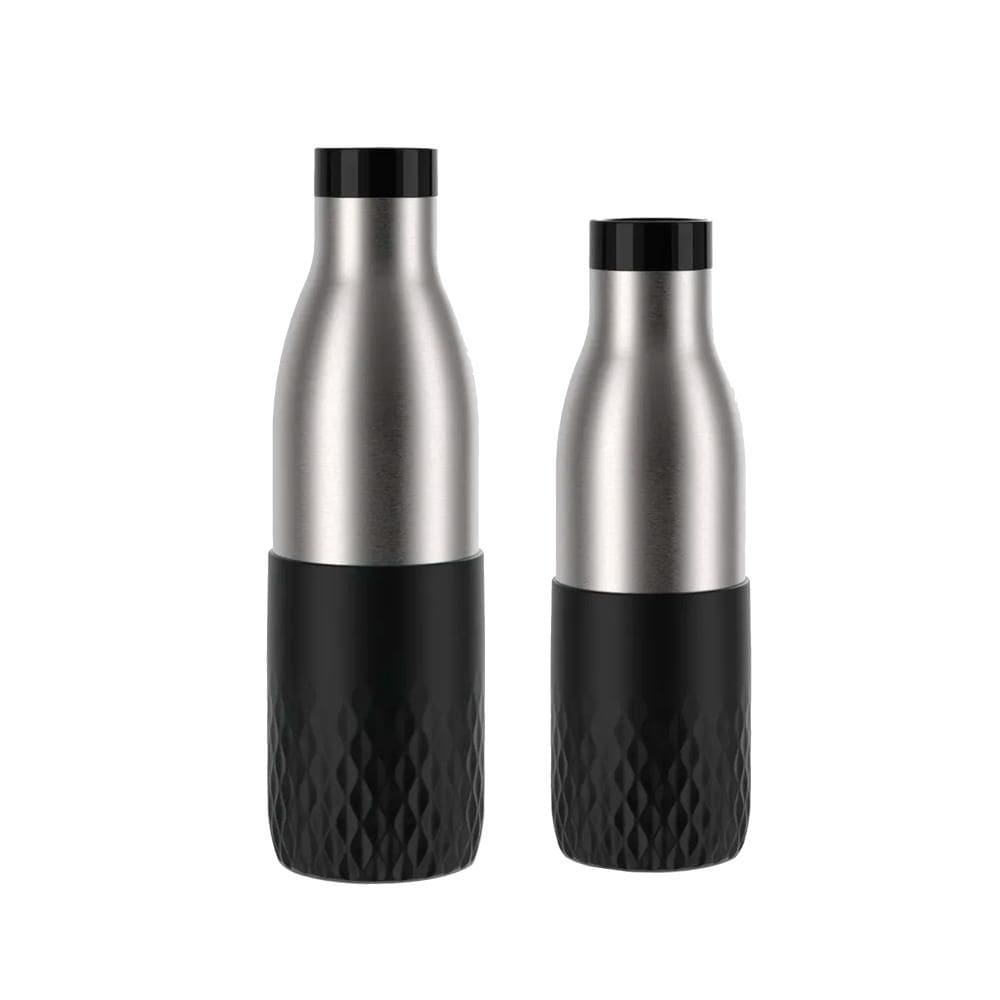 Kit Tefal: 1 Garrafa Térmica Tefal Preta 500ml + 1 Garrafa Térmica Tefal Preta 700ml