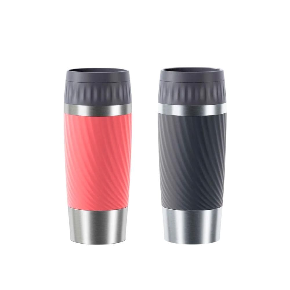 Kit Tefal: 2 Copos Térmicos com Tampa Tefal Cinza e Rosa