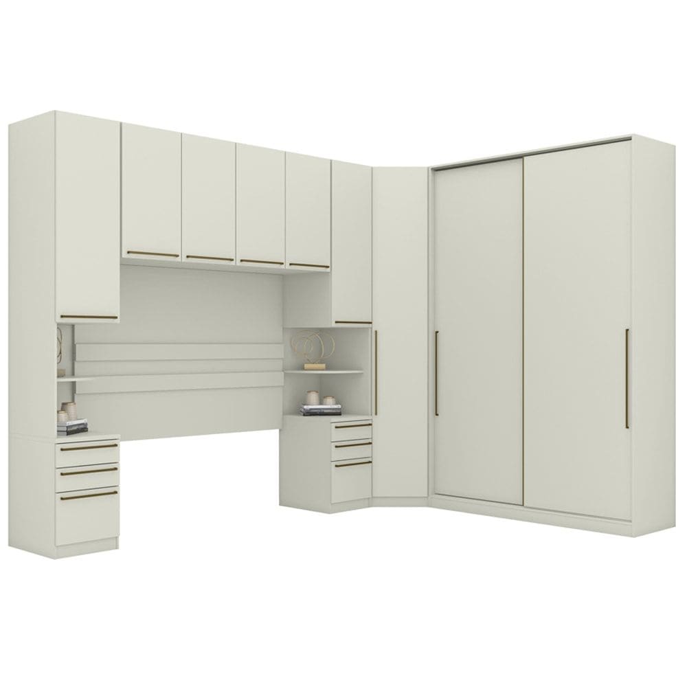 Quarto Casal Modulado 5 Pecas Seletto Areia Henn