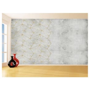 Papel De Parede 3D Concreto Queimado Risco Bege 3,5M Kkt77