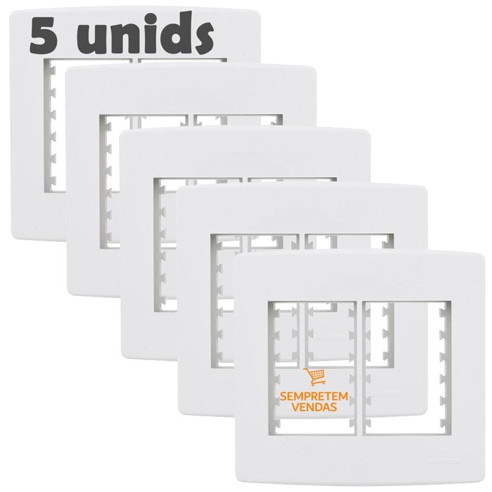 Placa 4x4 6 Módulos Para Interruptor e Tomada 5 unidades