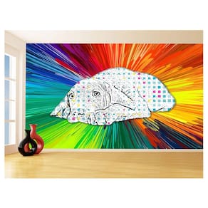 Papel De Parede 3D Animais Pop Art Cachorro Pet 3,5M Pxa228