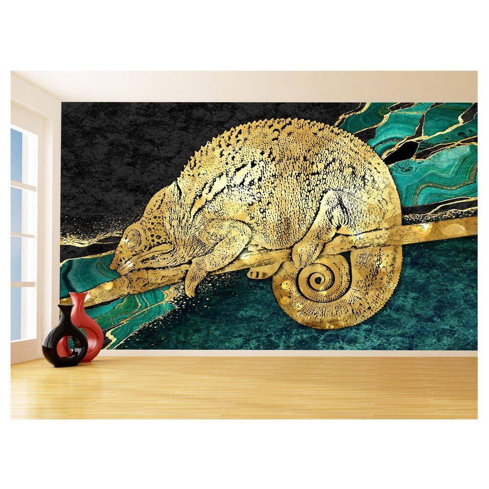 Papel De Parede 3D Animais Pop Art Camaleão Pet 3,5M Pxa06