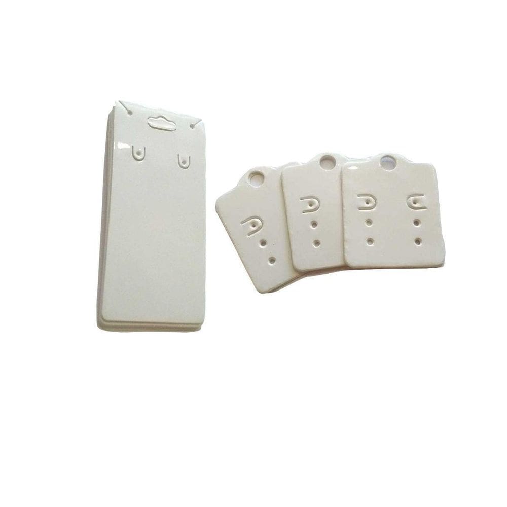 Kit 100 Tag Cartela Brinco +100 Tags Corrente Branco