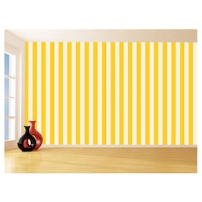 Papel De Parede 3D Sala Cozinha Listras Amarelo 3,5M Lst53