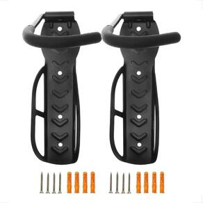Kit 2 Suporte Parede Gancho Resistente Pendurar Bicicleta Bike Em Aço Preto Vertical