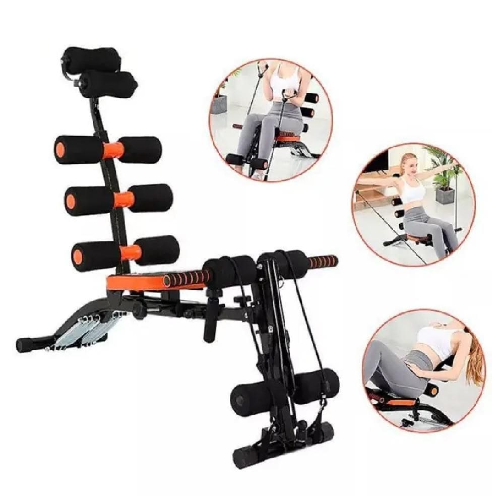 Aparelho De Ginastica 6 Em 1 Musculacao Em Casa Treino Portatil Abdominal Braços Pernas Peito Banco De Exercicios Maquin