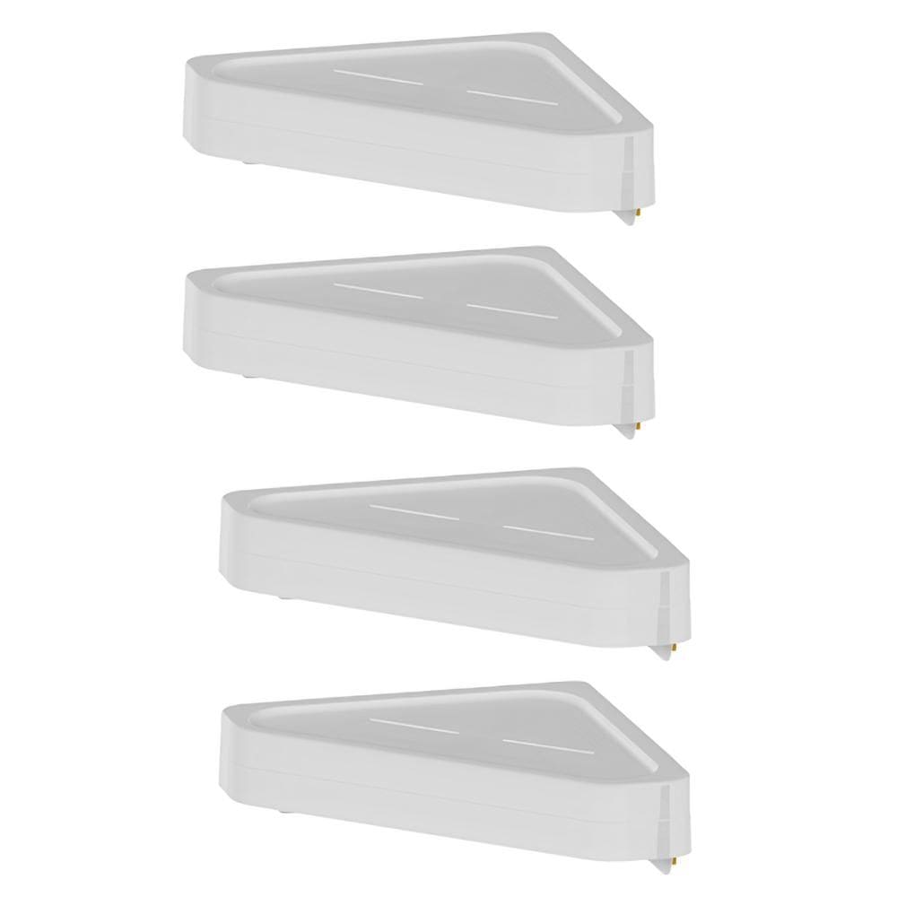 4x Prateleira de Banheiro Sabonete Shampoo Ou Eleve Branco