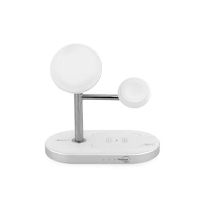 Carregador 3 em 1, wireless, Originais iPlace, Branco