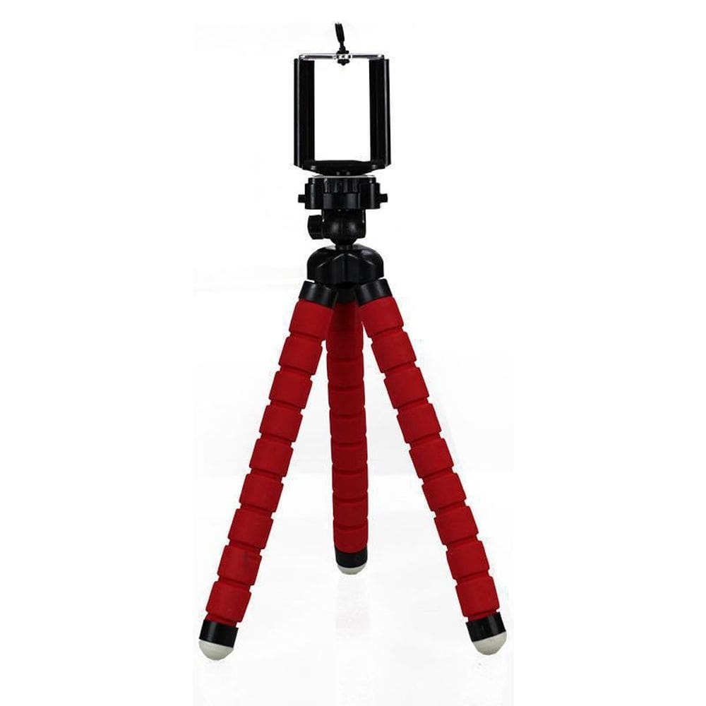 Mini Tripé Flexível Para Celular Vermelho