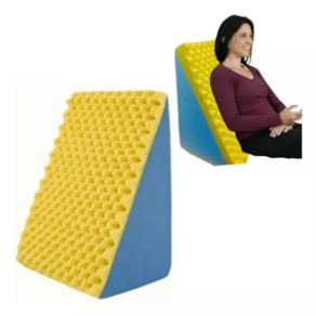Triangulo De Espuma Ortopédico Comfort 65cm X 45cm X 30cm Cor Amarelo E Azul