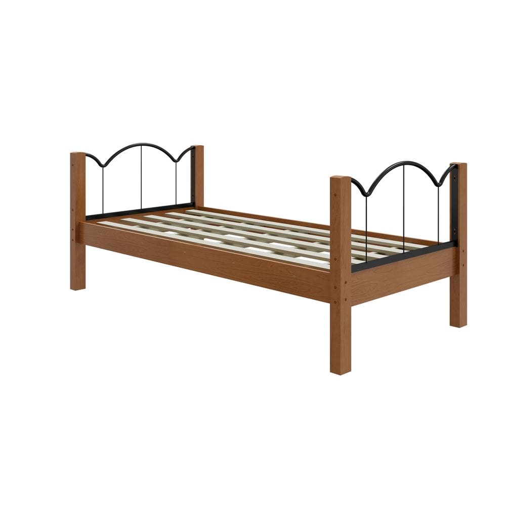 Cama Solteiro Oasis Moderna MDF com Detalhes em Aço