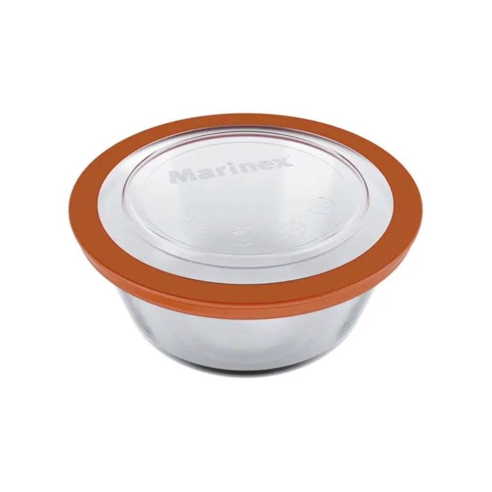 Tigela Marinex Prática 600ml Pequena Redonda 631201 com Tampa Transpararente - Embalagem com 12 Peças
