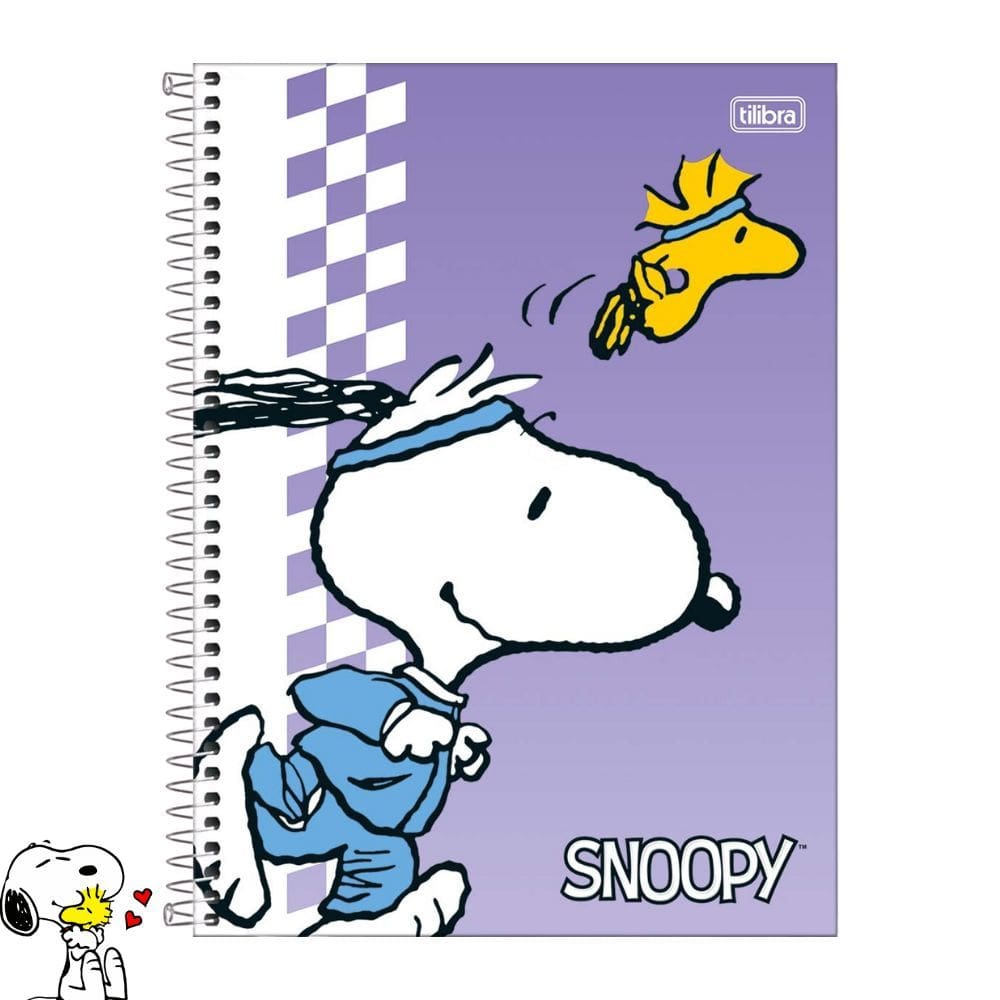 Caderno Espiral Grande Universitário Snoopy 1 Matéria 80 Folhas Pautadas - Tilibra | Papelaria | Material Escolar | Fofo