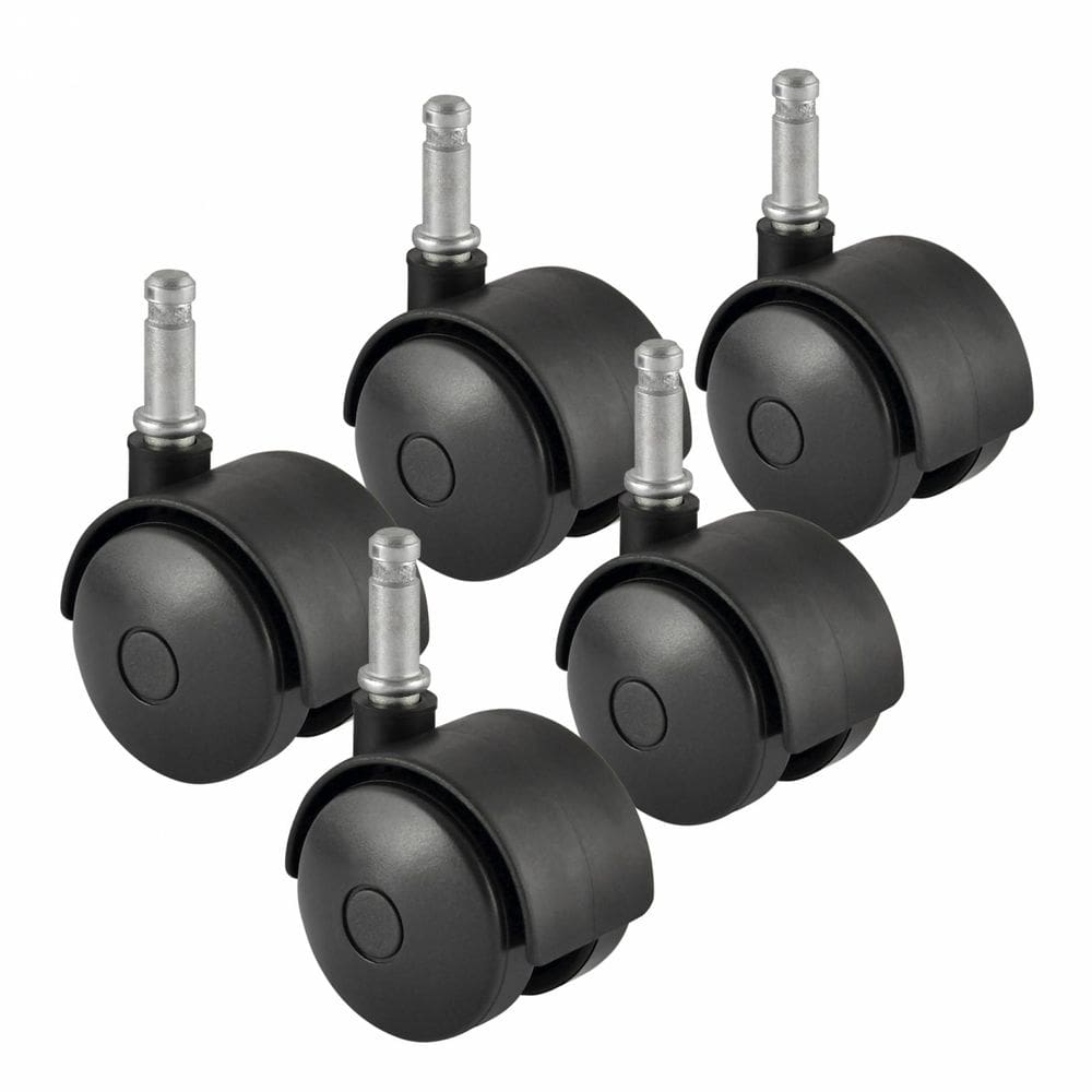 Rodízio com Roda de 50mm em Poliamida Preta - Kit 5 Peças