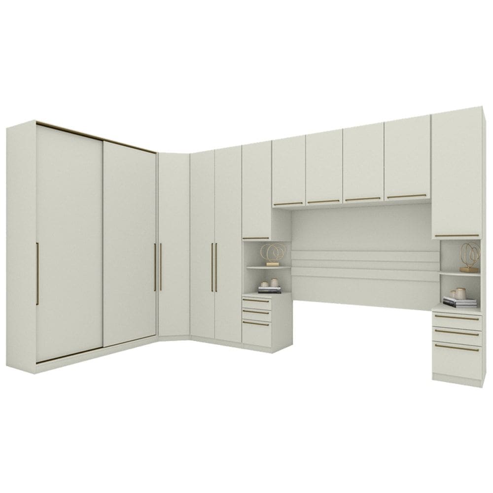 Quarto Casal Modulado Completo 6 Pecas Seletto Areia Henn
