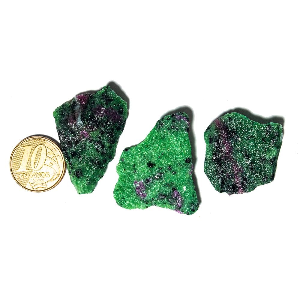 01 Rubi na Zoisita Pedra Bruto Natural 8g 2 a 4cm Classe B