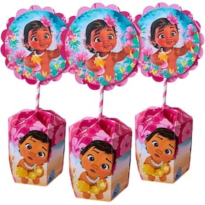 Kit 10 Centro De Mesa Tropical Moana Baby Decorativos