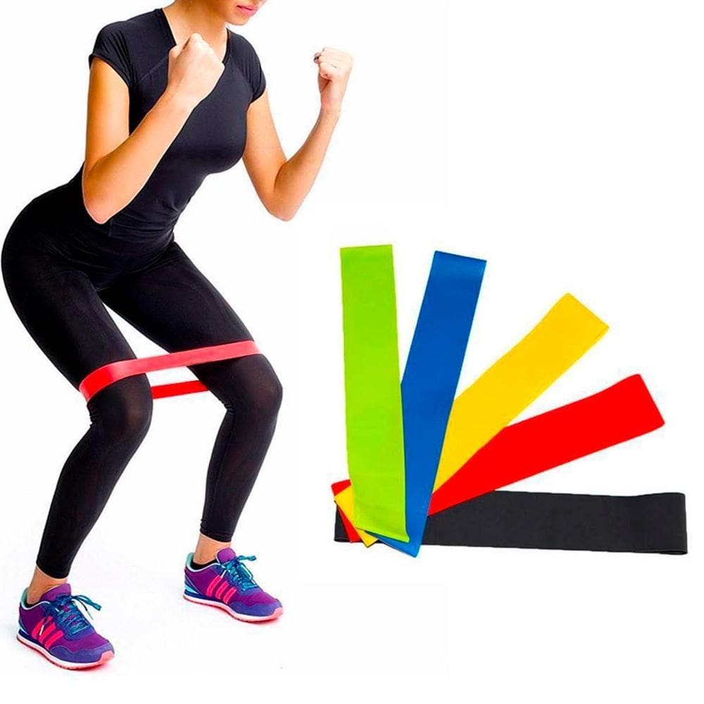 Kit 5 Elásticos Resistência Para Exercícios E Treino