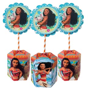 Kit 10 Centro De Mesa Decoração Moana E Maui Personalização