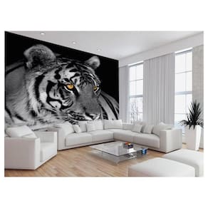 Papel De Parede 3D Animais Tigre Rosto Arte Cor 3,5M Anm568