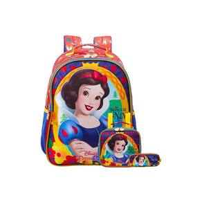 Kit Mochila De Costas + Lancheira + Estojo Branca De Neve