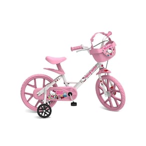 Bicicleta Aro 14 Hello Kitty Rosa Bandeirante