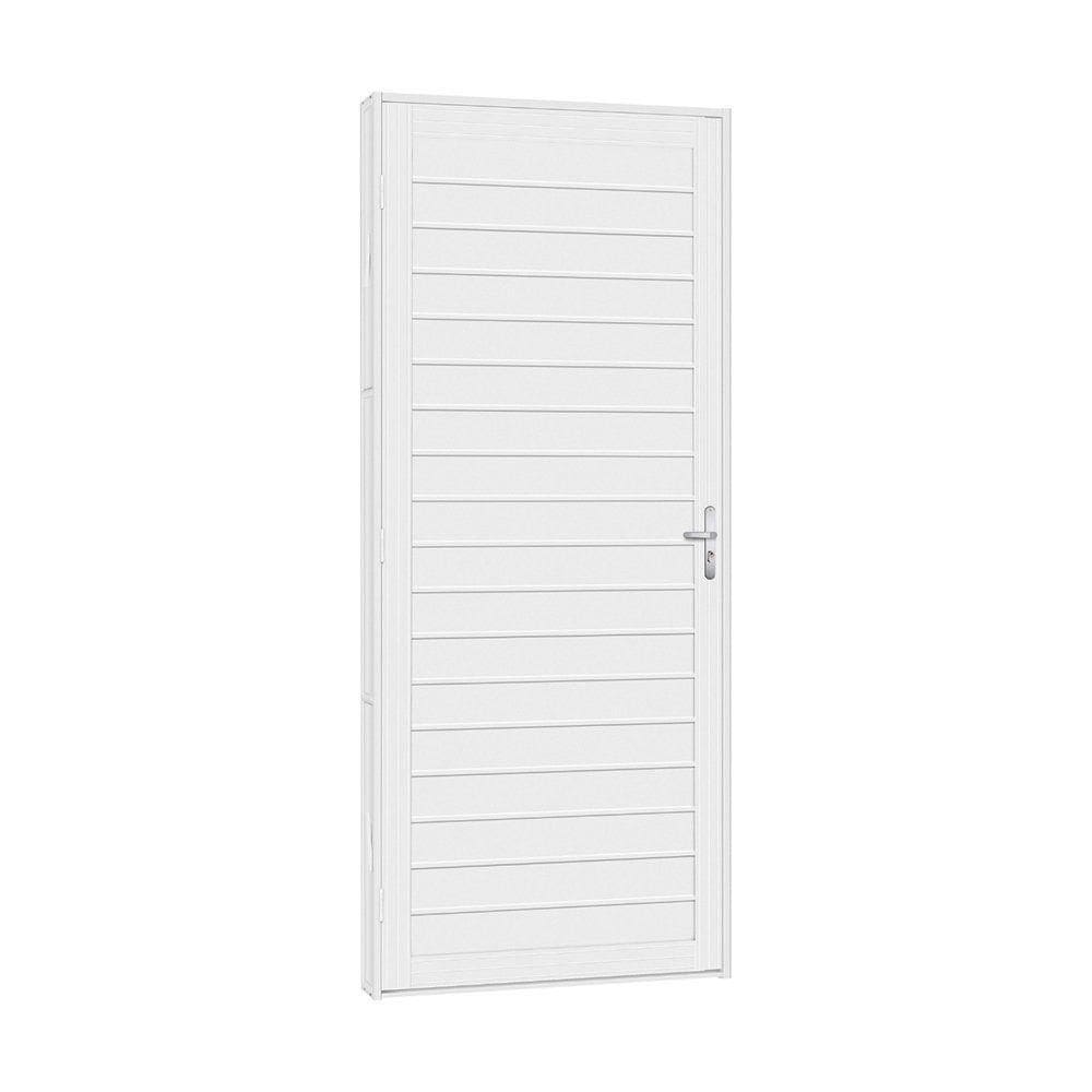 Porta De Aço Lambri Light 81x215 R50 Abertura Esquerda Branco