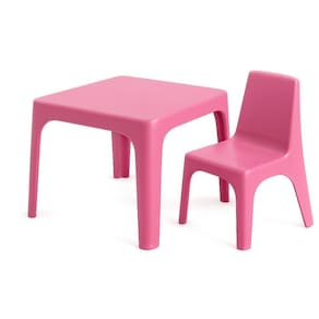 Mesinha + Cadeirinha Rosa Infantil Conforto Para Crianças