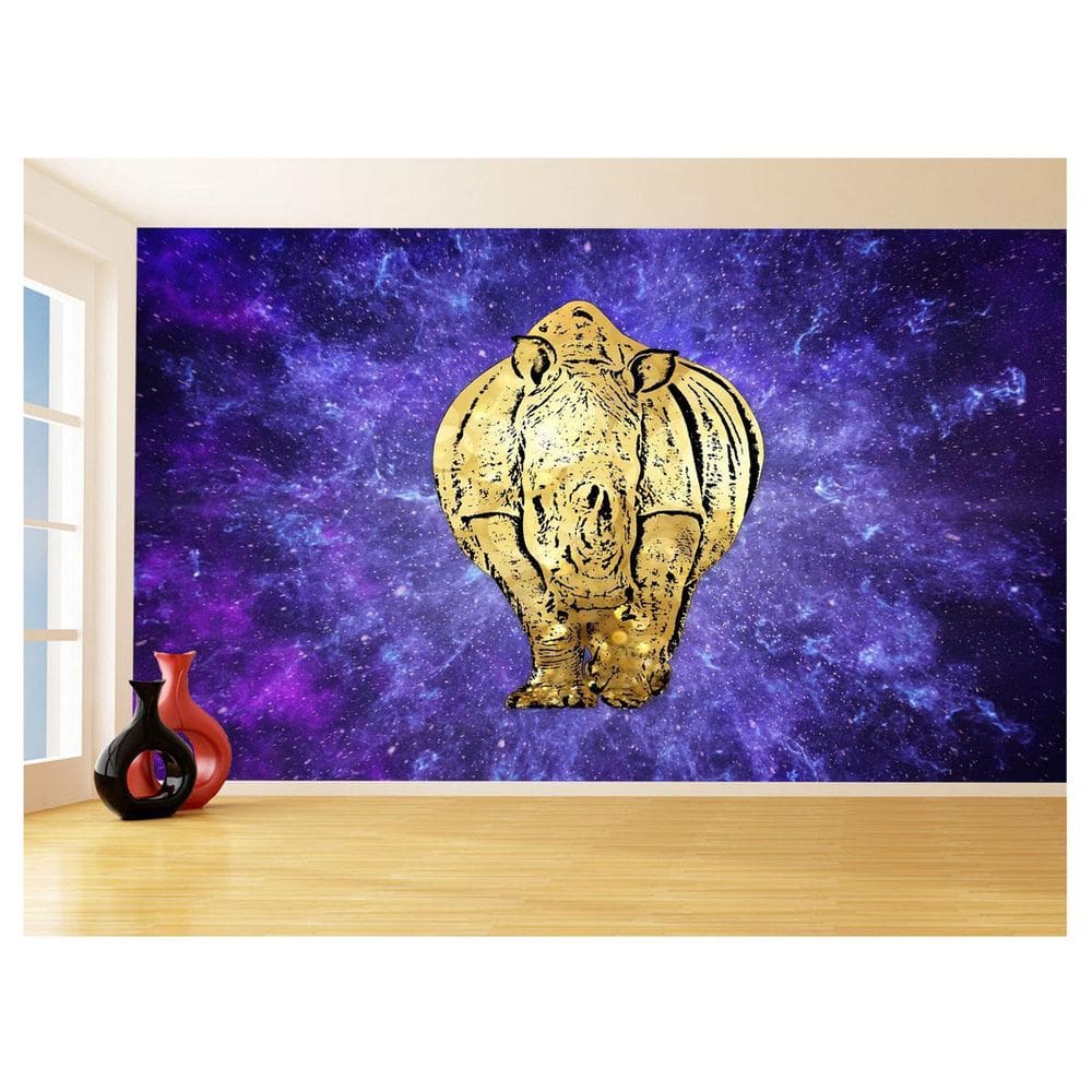 Papel De Parede 3D Animais Pop Art Rinoceronte 3,5M Pxa521