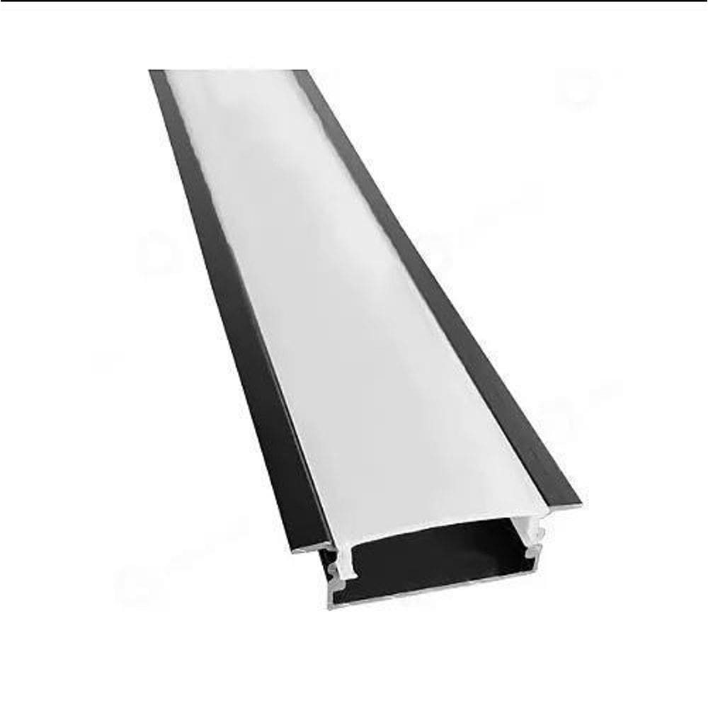 Perfil Slim Embutir Preto 24Mm 30X10Mm 1 Metro - Agimports