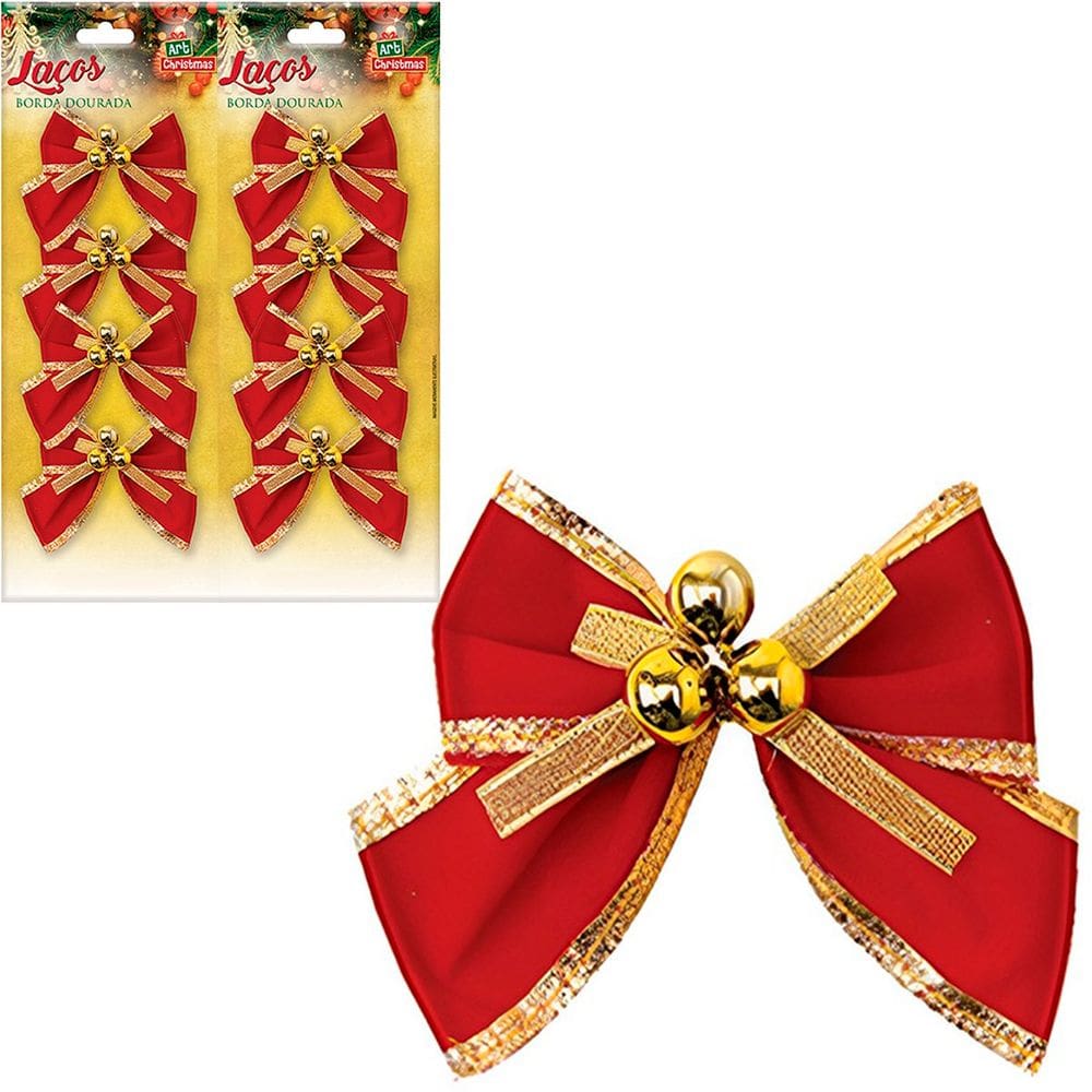 Kit 80 Laços De Bolinhas Pingentes Natalino Árvore Natal 6cm