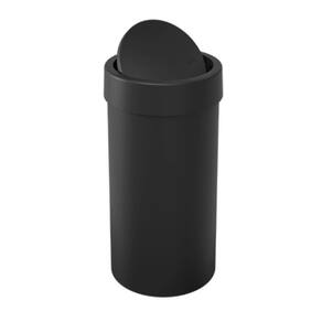 Lixeira Basculante 9 Litros Redonda Banheiro Cozinha Preto - 10946 Coza