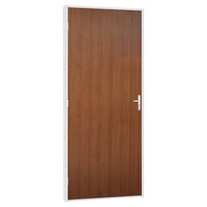 Porta De Madeira Mogno Com Batente De Aço Evidence 83x215 R50 Abertura Esquerda Branco