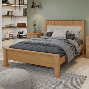 Cama Lopas Casal 1,40 Athenas 2022 - Amendoa Cle/Off Wh/Amendoa Cle