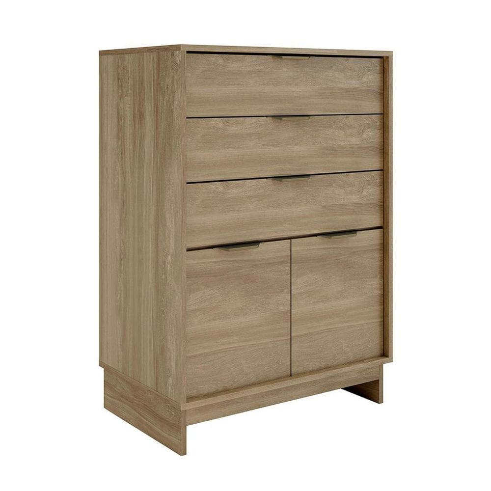 Cômoda Bergen 2 Portas 3 Gavetas Noce