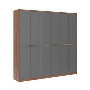 Guarda-Roupa Casal Belmont 6 Portas 3 Gavetas Freijó e Titânio
