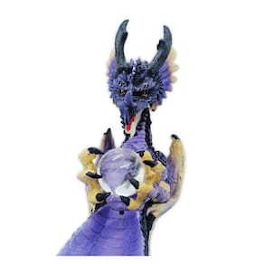 Incensário Vareta Dragão Mágico Bola de Cristal Roxo 33cm