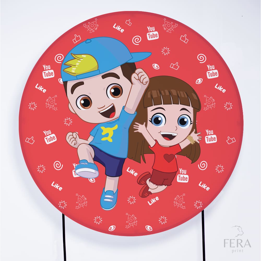 Painel Decorativo para Festa 1,80x1,80 metros Vesti Fácil com Elástico Lucas Neto - Fera Print