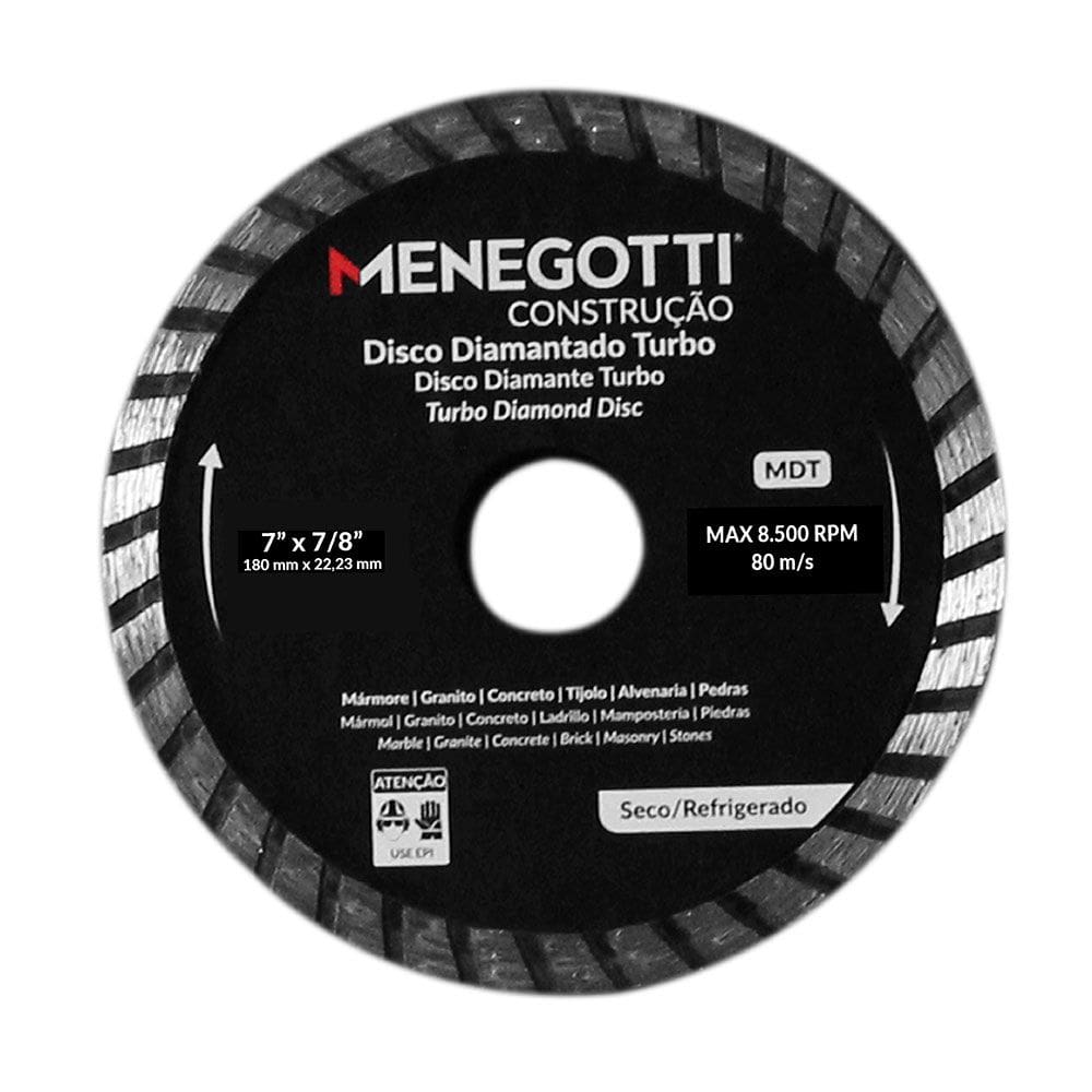 Disco Diamantado Turbo 7 Pol (180mm) Menegotti