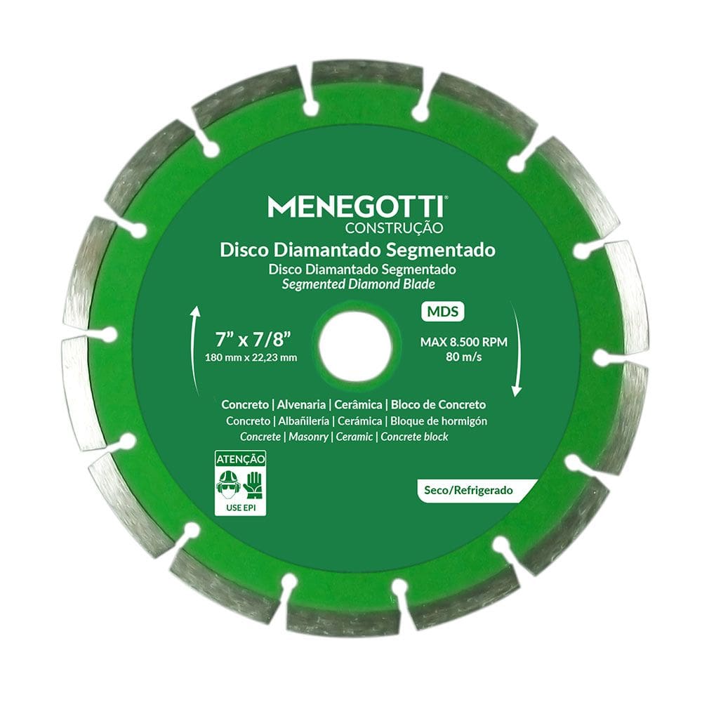 Disco Diamantado Segmentado 7 Pol (180m) MDS Menegotti