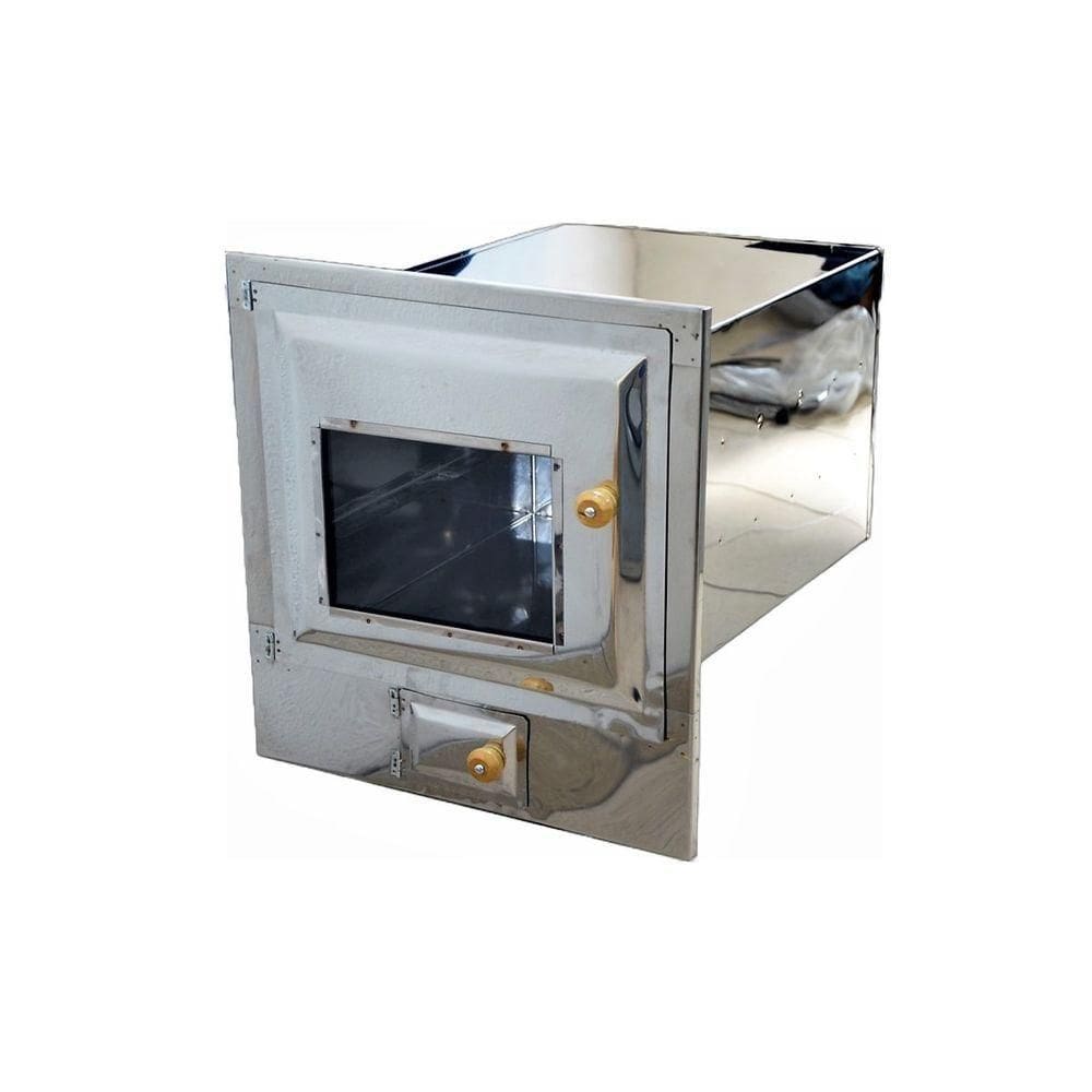 Forno Fogão A Lenha Inox Frente Vidro Com Cinzeiro 50x35x30.