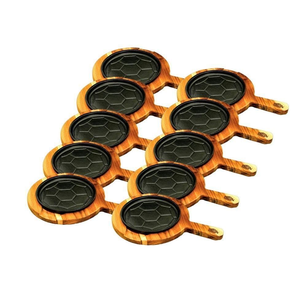 Kit 10 Chapas Petisco Redonda Copa 2022 Com Suporte 20x4cm.
