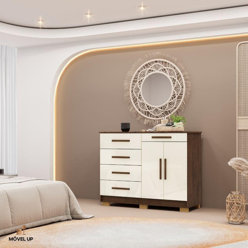 Cômoda Sapateira Armario Multiuso Sirius - Vlr Móveis Imbuia-champanhe