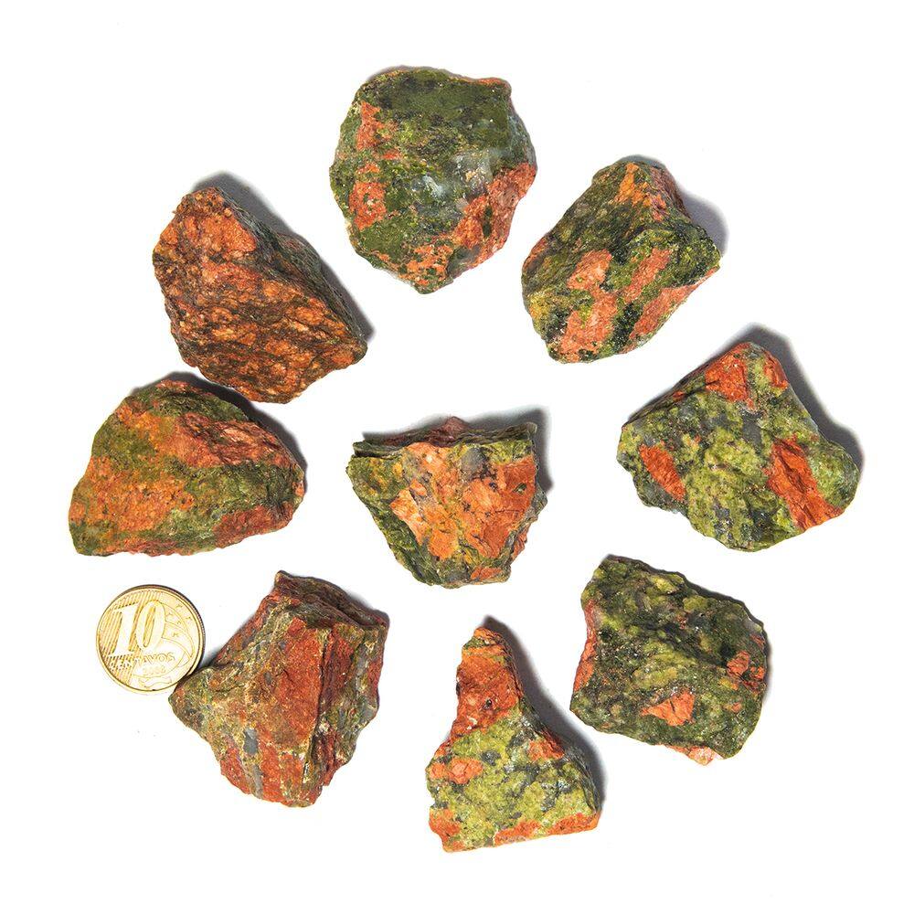 10 Unakita Natural Pedra Bruta 20 a 50mm 25 a 50g