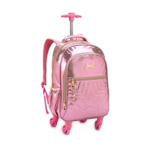 Mochila Rodas Teen Estrela Denlex Just Metalizada - Rosa