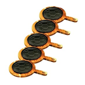 Kit 5 Chapas Petisco Redonda Copa 2022 Com Suporte 20x4cm.