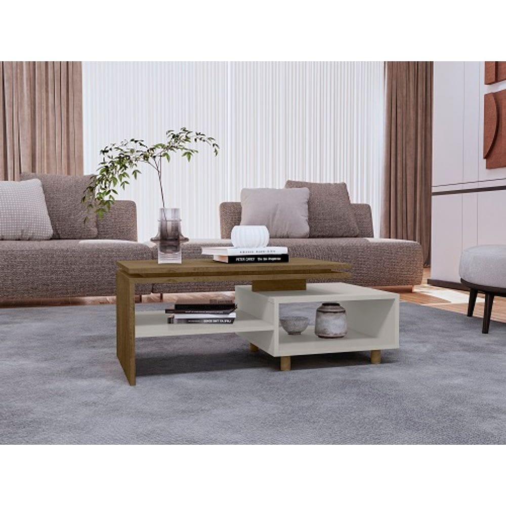 Mesa De Centro Lima Cinamomo/Off White - Bechara Móveis