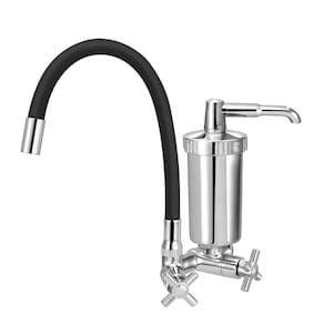 Torneira Cozinha Flexivel Preto C/Filtro Abs Parede Slim 1/4